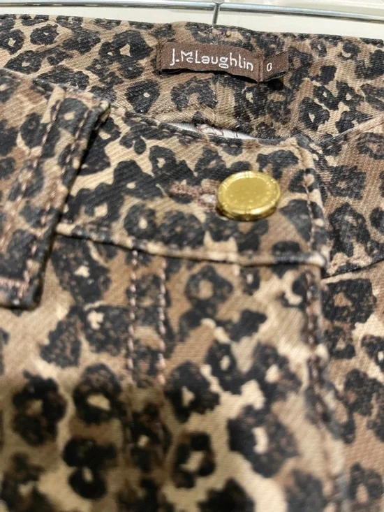 J. McLaughlin Leopard-Print Slim Pants in Brown and Black - Picture 2 of 5